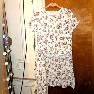 Liz Claiborn White Knit Dress with Beachy Shell Print